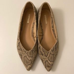 Express Snake Print Pointed Flats